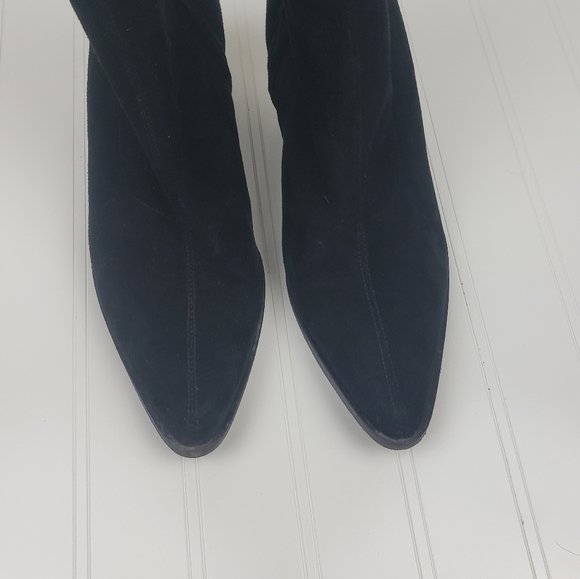 Vince. Hayek black suede block heel sock booties - Picture 7 of 13